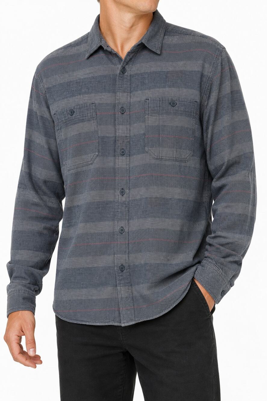 Levi's Men's Standard Fit Gray Plaid Button Down Long Sleeve Shirt Size L Soft